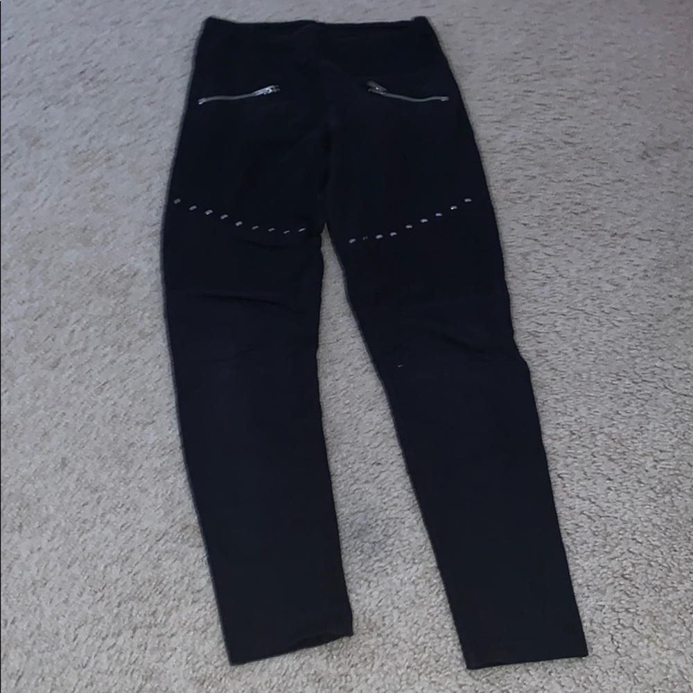 Black full length detailed leggings